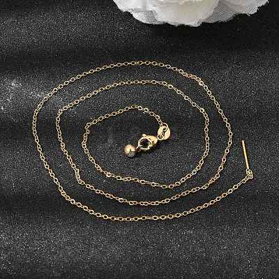 1.5MM Unisex 304 Stainless Steel Cable Chain Necklaces NJEW-P356-11G-1