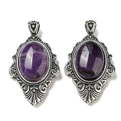 Natural Amethyst Big Pendants G-Z050-03C-1