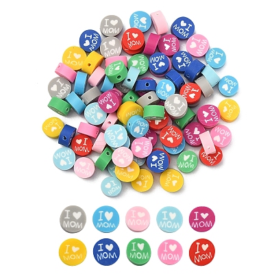 100Pcs 10 Colors Handmade Polymer Clay Beads CLAY-YW0001-64-1
