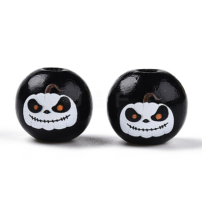 Halloween Theme Wood European Beads WOOD-N016-04D-1