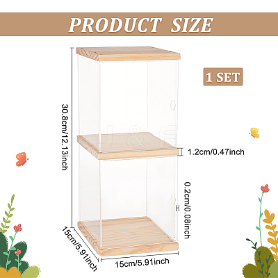 2-Tier Transparent Acrylic Minifigures Display Case ODIS-WH0043-24A-1