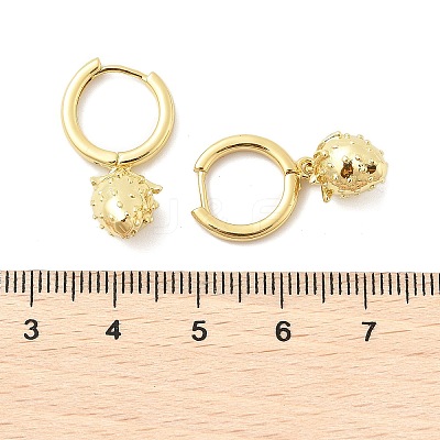 Brass Strawberry Hoop Earrings EJEW-M077-19G-01-1