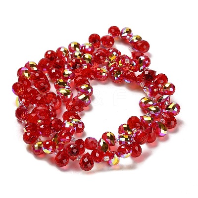 Electroplate Glass Beads Strands X-EGLA-D030-17F-1