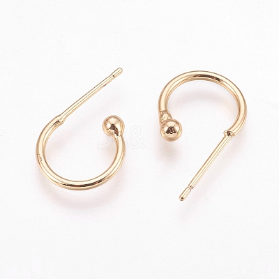 Brass Stud Earring Findings X-KK-T020-105G-1