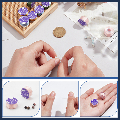 2 Rolls Special Coated Polyester Beading Threads OCOR-NB0002-06H-1