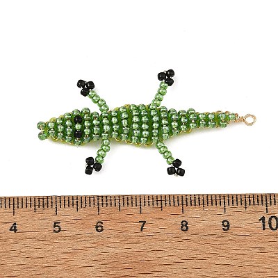 Glass Seed Beaded Big Pendants PALLOY-MZ01440-1