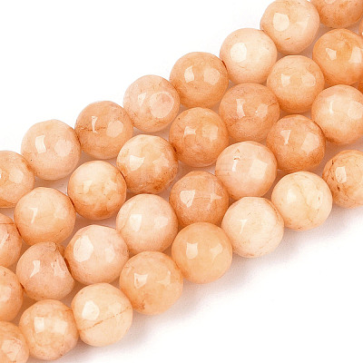 Dyed Natural White Jade Beads Strands G-T139-6mm-60-08-1