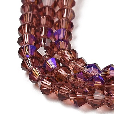 Transparent Electroplate Glass Beads Strands GLAA-F029-3mm-D05-1