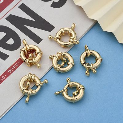 Rack Plating Brass Spring Clasps LS-KK-D399-B-G-NF-1
