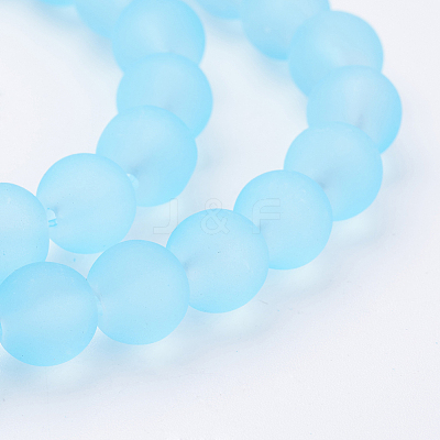 Baking Paint Transparent Glass Bead Strands X-GLAA-S031-8mm-21-1