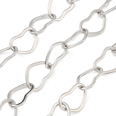 Rack Plating Brass Heart Link Chains CHC-N009-02P-1