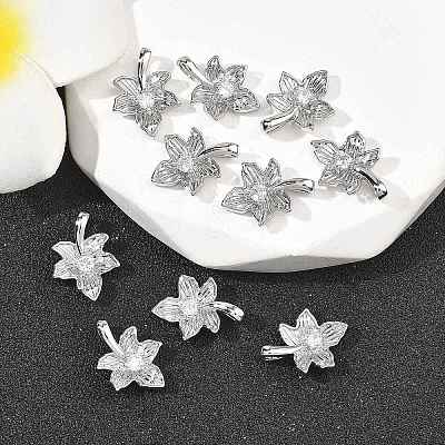 SHEGRACE Brass Micro Pave Clear Cubic Zirconia Charms XGRQ2O649-424P-1