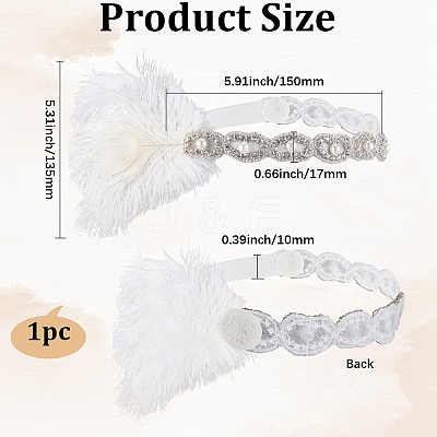 Alloy & Rubber & Rhinestone & Feathers & Seed Glass & Plastic Headbands OHAR-WH20011-15B-1