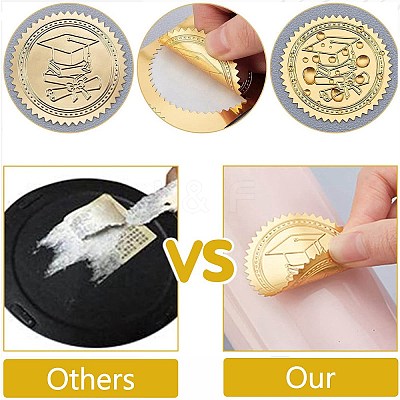 34 Sheets Self Adhesive Gold Foil Embossed Stickers DIY-WH0509-074-1