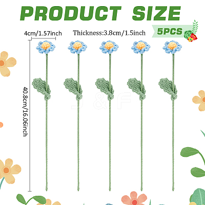 Handmade Crochet Cotton Artificial Flower AJEW-WH0009-75A-1