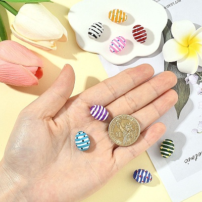 8Pcs 8 Colors Glass Imitation Jade Beads GLAA-YW0005-72-1