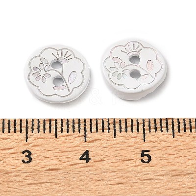 Laser Flower Pattern Natural Abalone Shell/Paua Shell Buttons SH-CBA18B6-04B-1
