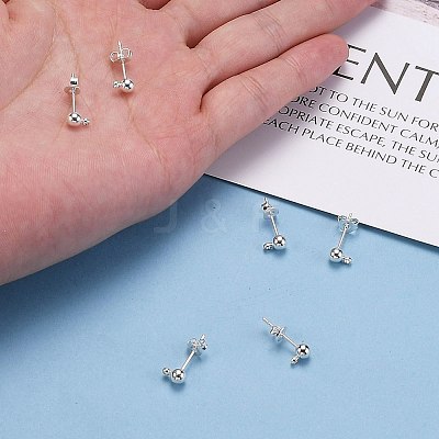 Silver Color Plated Brass Post Earring Findings X-EC593-S-1