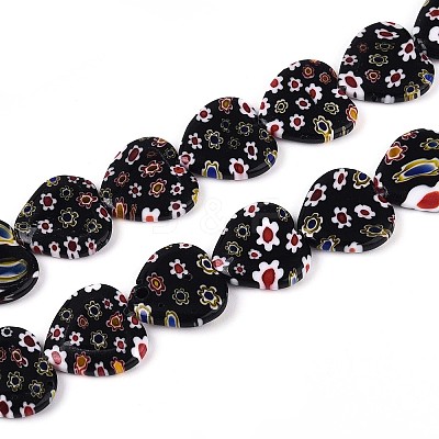 Handmade Millefiori Glass Beads Strands LAMP-T021-29-1