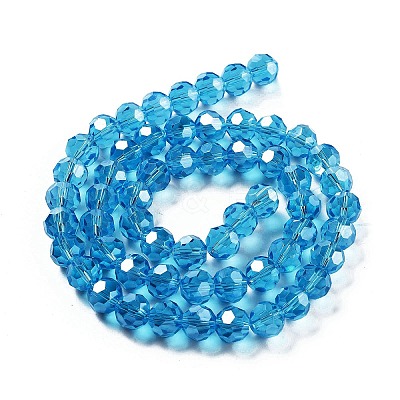 Electroplate Transparent Glass Beads Strands EGLA-A035-T10mm-A08-1