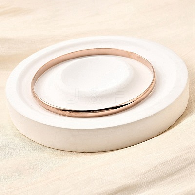 304 Stainless Steel Plain Bangles for Women BJEW-V004-02A-RG-1