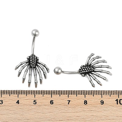 Spider 316 Surgical Stainless Steel Belly Button Rings EJEW-G416-06AS-1