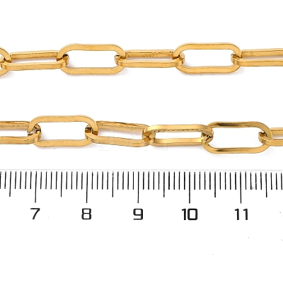 Unisex PVD Vacuum Plating 304 Stainless Steel Paperclip Chain Necklaces NJEW-H215-02G-1