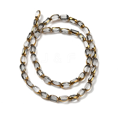 Electroplate Transparent Glass Beads Strands EGLA-Q127-A01-01-1