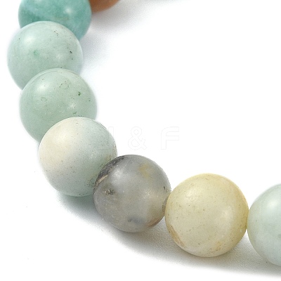 Natural Flower Amazonite & Synthetic Hematite Corss Beaded Stretch Bracelets BJEW-JB09845-02-1