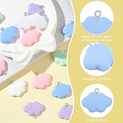 15Pcs 5 Colors Resin Pendants RESI-YW0005-57-1