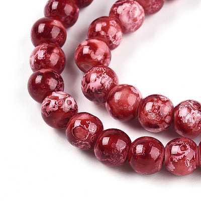 Baking Paint Glass Beads Strands DGLA-N003-6mm-A02-1