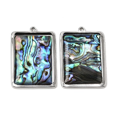 304 Stainless Steel & Natural Paua Shell Pendants SH-CBA7184-01J-P-1