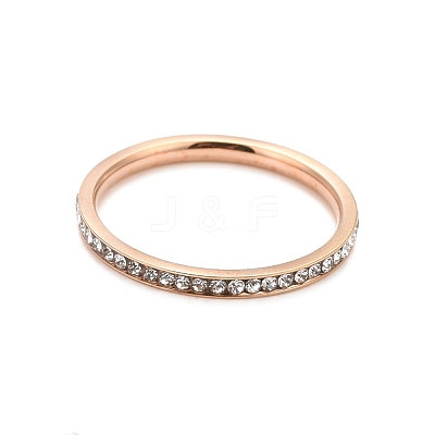 304 Stainless Steel Rhinestone Rings Set STAS-D178-02D-1