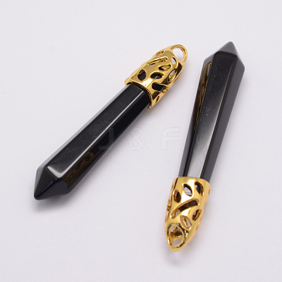 Natural Obsidian Big Pointed Pendants G-D860-C33-G-1