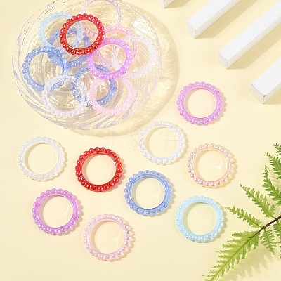 20Pcs UV Plating Opaque Acrylic Bead Frame PACR-YW0001-37-1