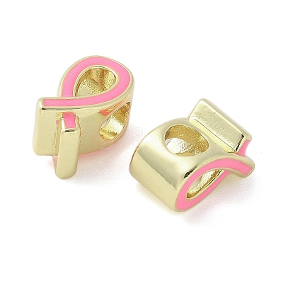 Brass Enamel European Beads KK-K298-04A-G-1