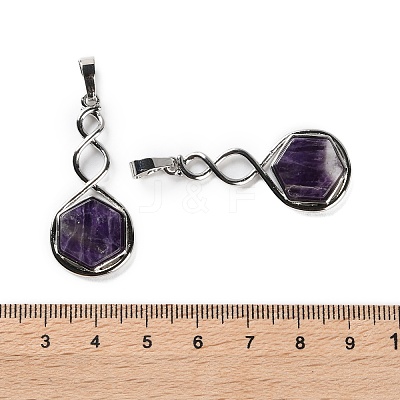 Natural Amethyst Pendants X-G-F777-05P-07-1