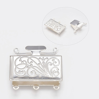Brass Multi-strand Box Clasps kk291-S-1