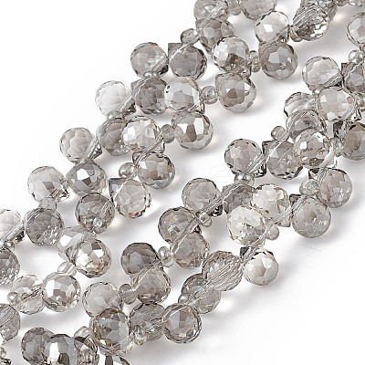 Transparent Electroplate Glass Beads Strands EGLA-F152A-PL01-1