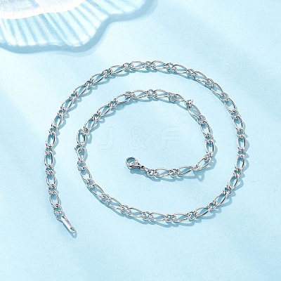 5MM 304 Stainless Steel Figaro Chain Necklaces for Women NJEW-JN05629-1