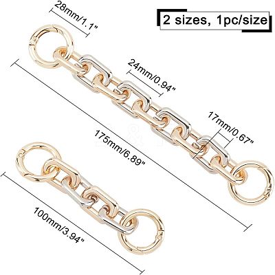 2Pcs 2 Style Zinc Alloy Purse Extender Chains FIND-CA0003-17-1