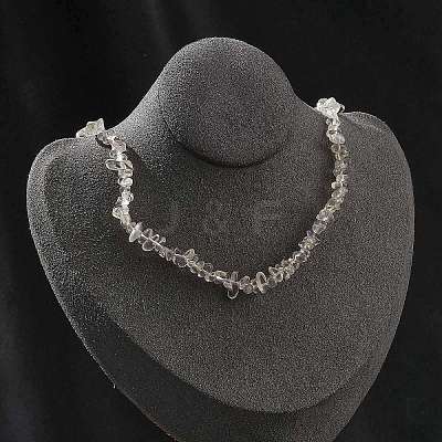 Natural Supper 7 Rutilated Quartz Chip Beaded Necklaces for Men Women NJEW-G159-01C-1