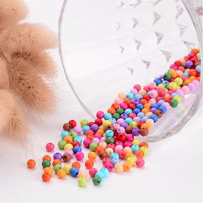 Solid Chunky Acrylic Ball Beads X-SACR-R812-4mm-M-1