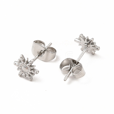 Non-Tarnish 304 Stainless Steel Sun Stud Earrings for Women EJEW-C004-09P-1