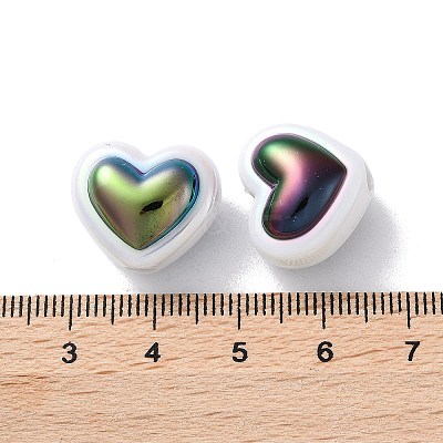 UV Plating Rainbow Iridescent Acrylic Beads OACR-H112-19C-1