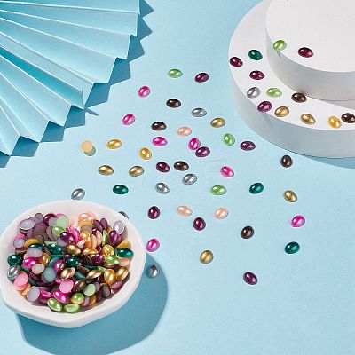 ABS Plastic Imitation Pearl Cabochons X-SACR-R755-8x6mm-ZM-1