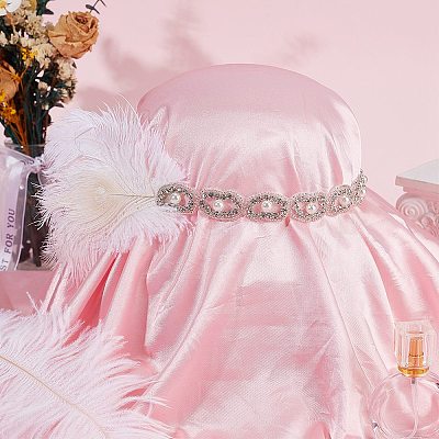 Alloy & Rubber & Rhinestone & Feathers & Seed Glass & Plastic Headbands OHAR-WH20011-15B-1