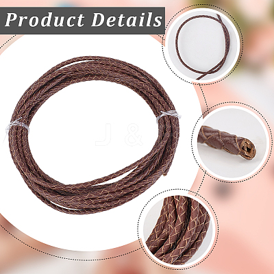 5 Yards Braided Leather Cord WL-CL0001-02B-1