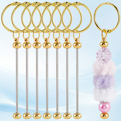 10Pcs Iron Bar Beadable Keychain Clasps AJEW-SC0003-89G-1