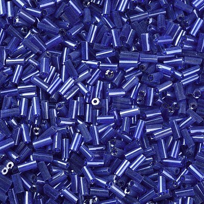 Transparent Colours Luster Glass Bugle Beads SEED-N005-001-A02-1